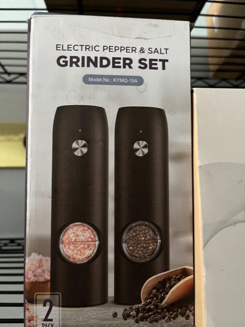 Electric Salt and Pepper Grinder Set, Rechargeable